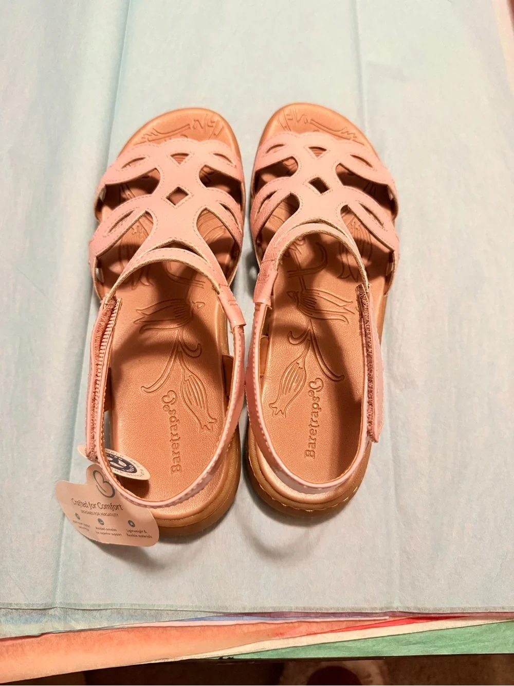 BareTraps Pink Decorative Cutout Slingback Sandals